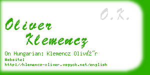 oliver klemencz business card
